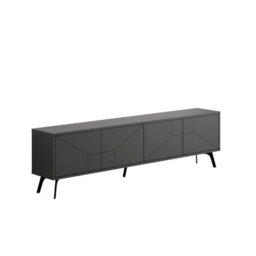 "Decortie Dune Modern Tv Unit Multimedia Centre With Storage Stylish Tv Cabinet 65"" Tvs Anthracite Grey 180Cm" - thumbnail 2