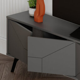 "Decortie Dune Modern Tv Unit Multimedia Centre With Storage Stylish Tv Cabinet 65"" Tvs Anthracite Grey 180Cm" - thumbnail 5