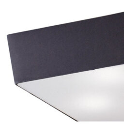 Luminosa Lighting Luminosa Akira Square Flush Ceiling 4 Light E27, Polished Chrome / Frosted Glass With Black Shade - thumbnail 3