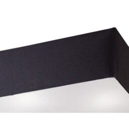 Luminosa Lighting Luminosa Akira Square Flush Ceiling 4 Light E27, Polished Chrome / Frosted Glass With Black Shade - thumbnail 4