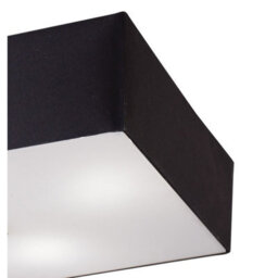 Luminosa Lighting Luminosa Akira Square Flush Ceiling 4 Light E27, Polished Chrome / Frosted Glass With Black Shade - thumbnail 5