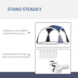 Outsunny 3.5 X 3.5 M Outdoor Gazebo Event Dome Shelter Party Tent For Garden Blue And Grey - thumbnail 7