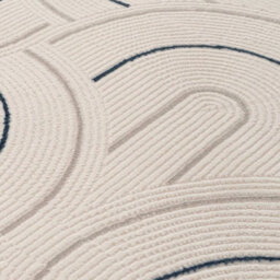 The Rugs Carmel Cream/blue Geometric Area Rug And Runner Non Shedding, Stain Resistant, Soft - thumbnail 4