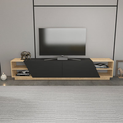 Decorotika Rhodes Tv Stand Tv Unit For Tv's Up To 106 Inch Anthracite & Oak - image 1