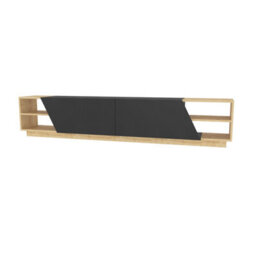 Decorotika Rhodes Tv Stand Tv Unit For Tv's Up To 106 Inch Anthracite & Oak - thumbnail 4