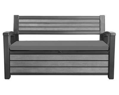 Crescent Garden Iceni & Eden Bench Seat Pad Water Resistant Garden Keter Bench Cushion Pad 128X50X5Cm Grey Removable Cover - image 1