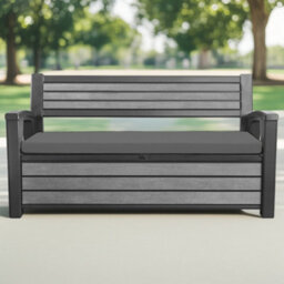 Crescent Garden Iceni & Eden Bench Seat Pad Water Resistant Garden Keter Bench Cushion Pad 128X50X5Cm Grey Removable Cover - thumbnail 2