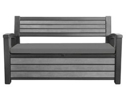 Crescent Garden Iceni & Eden Bench Seat Pad Water Resistant Garden Keter Bench Cushion Pad 128X50X5Cm Grey Removable Cover - thumbnail 1
