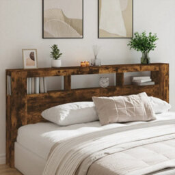 Walplus Led Headboard Smoked Oak 220X18.5X103.5 Cm Engineered Wood - thumbnail 4