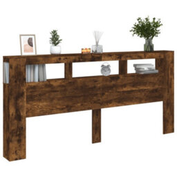 Walplus Led Headboard Smoked Oak 220X18.5X103.5 Cm Engineered Wood - thumbnail 5