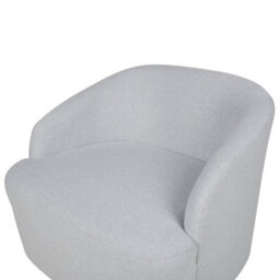 Beliani Swivel Armchair Lavik Fabric Light Grey - thumbnail 9