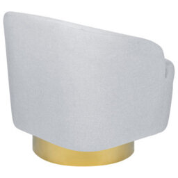 Beliani Swivel Armchair Lavik Fabric Light Grey - thumbnail 7