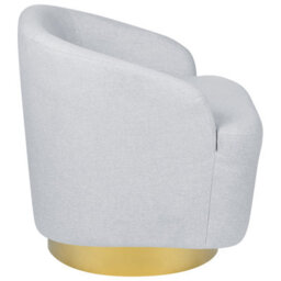 Beliani Swivel Armchair Lavik Fabric Light Grey - thumbnail 6