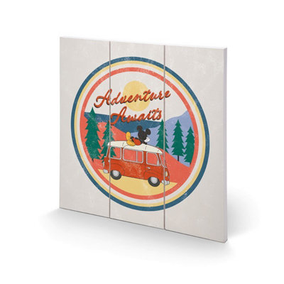 Mickey Mouse Adventure Awaits Plaque White/teal/peach (One Size)
