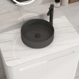 Royal Bathrooms Venice 800mm Gloss White Freestanding Bathroom Countertop Vanity Unit 2 Door With Art Round Basin - thumbnail 6