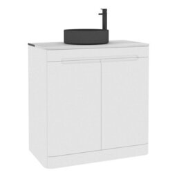 Royal Bathrooms Venice 800mm Gloss White Freestanding Bathroom Countertop Vanity Unit 2 Door With Art Round Basin - thumbnail 7