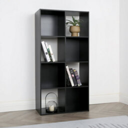 Jane - 4X2 Bookcase - Cube Storage Boxes (Black) - thumbnail 3