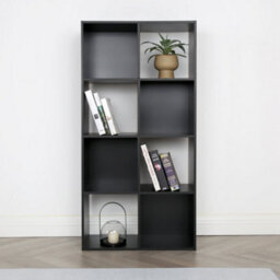 Jane - 4X2 Bookcase - Cube Storage Boxes (Black) - thumbnail 1