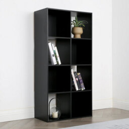 Jane - 4X2 Bookcase - Cube Storage Boxes (Black) - thumbnail 2