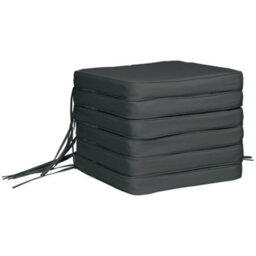 Outsunny Set Of 6 Chair Cushion Seat Pads Dining Chair W/ Straps Outdoor Grey - thumbnail 1