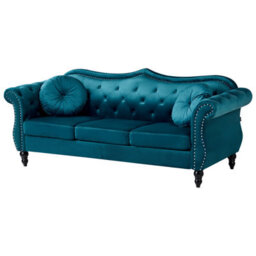 Sofa 3 Seater SKIEN Velvet Teal - thumbnail 2