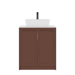 Royal Bathrooms Royal Bathroom Elmore 700mm Terracotta Clay Freestanding Bathroom Vanity Unit 2 Door Plain White Worktop With Cube Basin - thumbnail 7