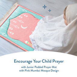 My Salah Mat Prayer Rug - Thick Padded Sajadah For Toddlers And Kids By Urban Rugs Uk Soft Islamic Mat - Pink Mumbai Mosque - thumbnail 2