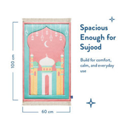 My Salah Mat Prayer Rug - Thick Padded Sajadah For Toddlers And Kids By Urban Rugs Uk Soft Islamic Mat - Pink Mumbai Mosque - thumbnail 9