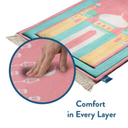 My Salah Mat Prayer Rug - Thick Padded Sajadah For Toddlers And Kids By Urban Rugs Uk Soft Islamic Mat - Pink Mumbai Mosque - thumbnail 7