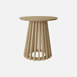 Sweeek - Set Of 2 Round Coffee Tables Oak-Effect Top And Fir-Wood Legs 40Cm And 60Cm - thumbnail 3