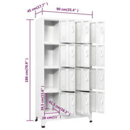Vidaxl Locker Cabinet With 12 Compartments 90X45X180 Cm - thumbnail 8
