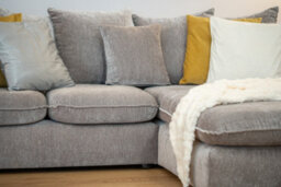 Abakus Direct Lucas Water Repellent Velvet Chenille Left Facing Corner Sofa In Cream - thumbnail 9