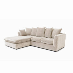 Abakus Direct Lucas Water Repellent Velvet Chenille Left Facing Corner Sofa In Cream - thumbnail 3