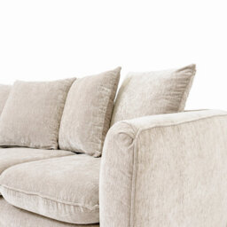 Abakus Direct Lucas Water Repellent Velvet Chenille Left Facing Corner Sofa In Cream - thumbnail 6