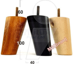 L&F Wood Furniture Feet 100mm High Dark Oak Stain Replacement Furniture Legs Set Of 4 Sofa Chair Stool M8 - thumbnail 9