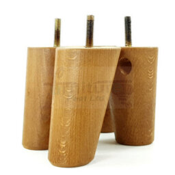 L&F Wood Furniture Feet 100mm High Dark Oak Stain Replacement Furniture Legs Set Of 4 Sofa Chair Stool M8 - thumbnail 4