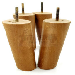 L&F Wood Furniture Feet 100mm High Dark Oak Stain Replacement Furniture Legs Set Of 4 Sofa Chair Stool M8 - thumbnail 3
