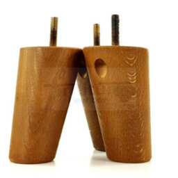 L&F Wood Furniture Feet 100mm High Dark Oak Stain Replacement Furniture Legs Set Of 4 Sofa Chair Stool M8 - thumbnail 6