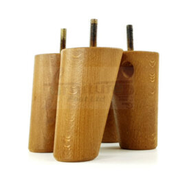 L&F Wood Furniture Feet 100mm High Dark Oak Stain Replacement Furniture Legs Set Of 4 Sofa Chair Stool M8 - thumbnail 5