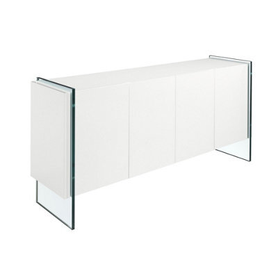 Angel Cerda Elegant White Wood And Glass Sideboard - image 1