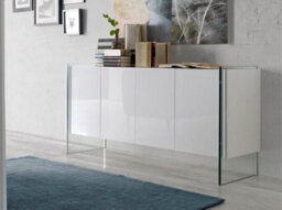 Angel Cerda Elegant White Wood And Glass Sideboard - thumbnail 2