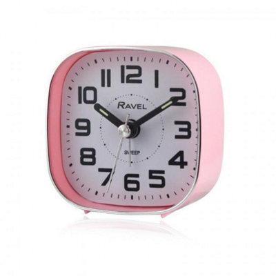 Ravel Petite Quartz Alarm Clock Pink Rc038.5 Easy Read Bedside Clock