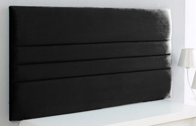 "Adore Designs Zona Plush Velvet 6Ft Super King 20"" Headboard -  Black"