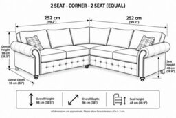 SC FURNITURE LIMITED Dark Grey Fabric Corner Sofa 2C2 Oldham - thumbnail 2