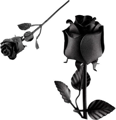 Novecrafto World Of Nature Handcrafted Iron Rose For Anniversary - Black 100% Forged Iron - image 1