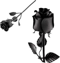 Novecrafto World Of Nature Handcrafted Iron Rose For Anniversary - Black 100% Forged Iron
