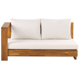 Beliani Garden Corner Sofa 5 Seater Marettimo Right Hand Certified Acacia Wood Brown - thumbnail 9