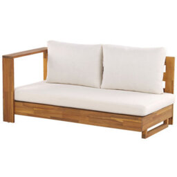 Beliani Garden Corner Sofa 5 Seater Marettimo Right Hand Certified Acacia Wood Brown - thumbnail 6