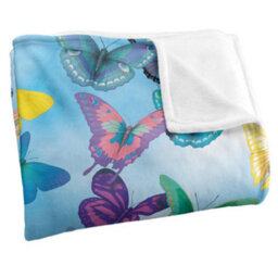 Royce Mcclure Silky Butterfly Sky Supersoft Blanket Multicoloured (152Cm X 127Cm) - thumbnail 2