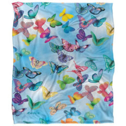 Royce Mcclure Silky Butterfly Sky Supersoft Blanket Multicoloured (152Cm X 127Cm) - thumbnail 1